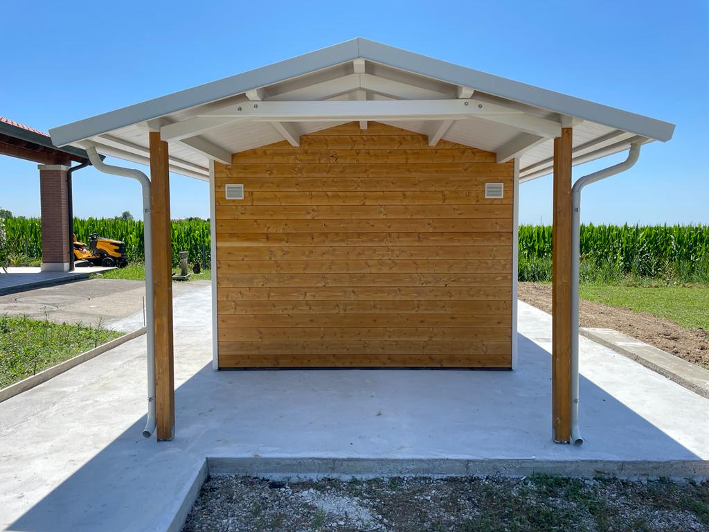 Casetta con veranda giardino legno vendita Veneto H3 SRL